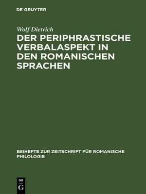 cover image of Der periphrastische Verbalaspekt in den romanischen Sprachen